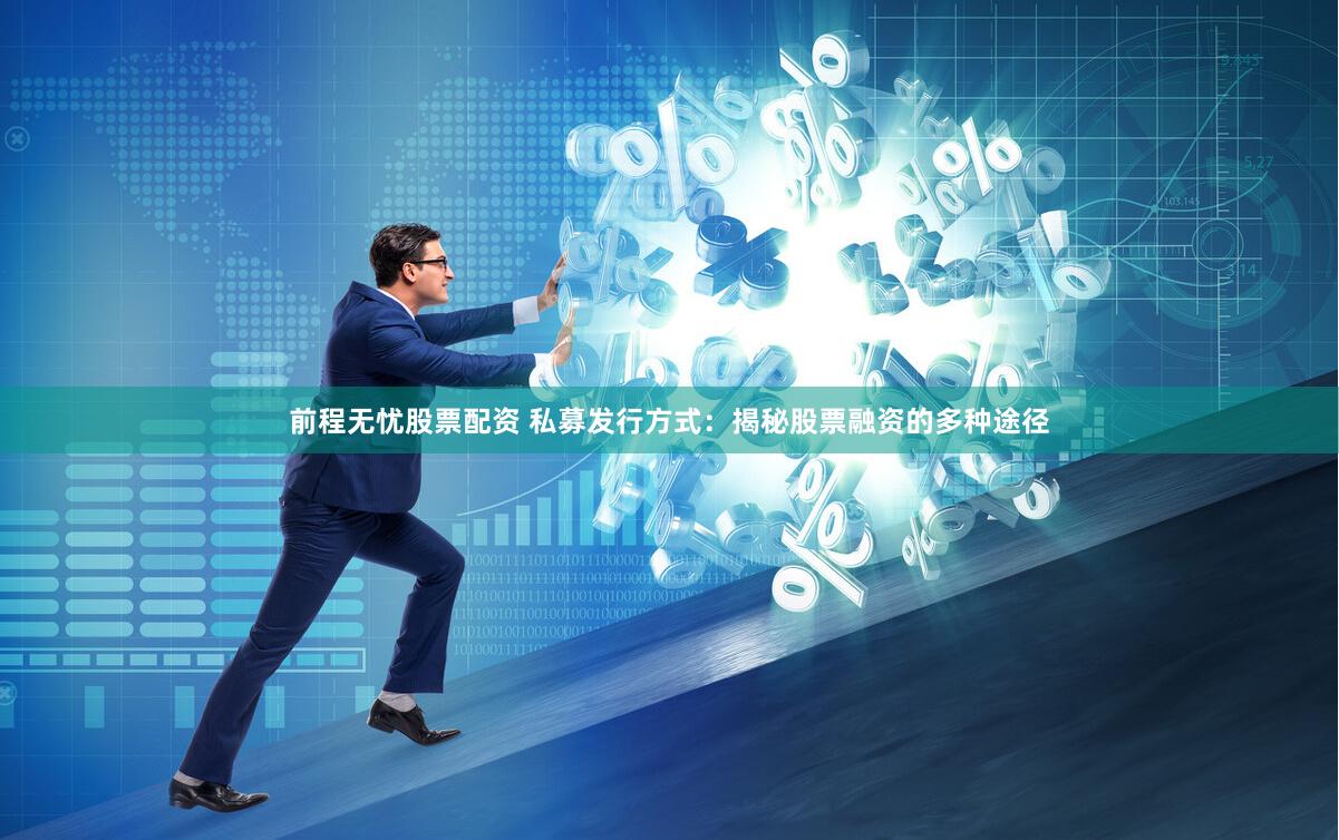 前程无忧股票配资 私募发行方式：揭秘股票融资的多种途径