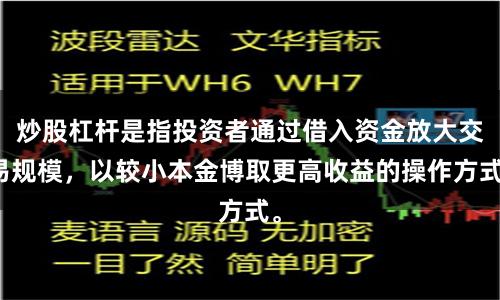炒股杠杆是指投资者通过借入资金放大交易规模，以较小本金博取更高收益的操作方式。